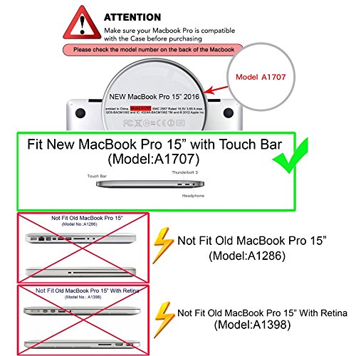 MOSISO MacBook Pro 15 H  lle 2017   2016 Freisetzung A1707 - Ultra Slim Hochwertige Plastik Hartschale Tasche Schutzh  lle Snap Case f  r Neueste MacB