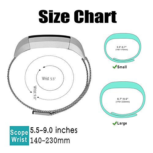 Mornex Fitbit Alta und Alta HR Armband Metall, Vollkommen Magnetverriegelung Schlaufe Milanese Edelstahl Ersatz Zubehör Armband Schnalle Bänder für Fitbit Alta (HR) Fitness Band - 4