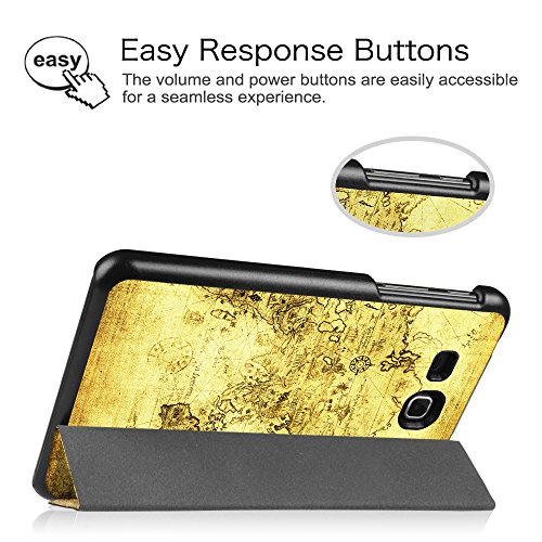 Fintie Samsung Galaxy Tab A 7.0 Hülle – Ultra Schlank Superleicht Ständer Slim Shell Case Cover Schutzhülle Etui Tasche für Samsung GALAXY Tab A 7.0 ZollSM-T280 / SM-T285 Tablet(2016 Version), Weltkarte Antik - 4