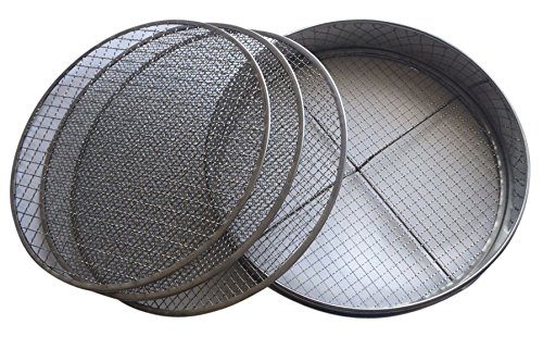 Practicool Gartensieb, Edelstahl, 4 austauschbaren Sieben (3 mm, 6 mm, 9 mm, 12 mm) - 4