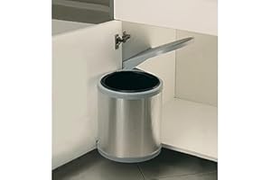 ELLETIPI 1954 Elletipi Anneau PPI607 / 1 Poubelle automatique pour porte sous évier, Fixation latérale du socle, Plastique et Acier, 27 x 27 x 32 cm, Finition Inox