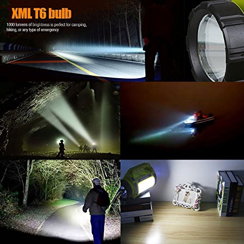 LE 1000lm LED Handscheinwerfer wiederaufladbare Akkulampe dimmbar 10W 3 Lichtmodi 2 Helligkeitsstufen 3600mah Powerbank Handlampe USB-Kabel inkl. IPX4 Wasserdicht Strahler Arbeitsleuchte ideal für Camping Outdoor - 5