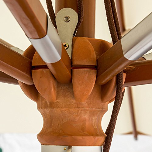 anndora® Sonnenschirm Gartenschirm 3 x 4 m eckig wasserabweisend – mit Winddach Dark Natural - 8