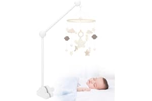 Farerkass Support Mobile Bebe Bois, Support pour Mobile Bébé Réglable en Hauteur, Idéal pour Lit de Bébé et Table à Langer, Suspension Carillons Éoliens et Décoration pour Chambre Fille et Garçon