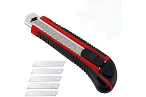 BESITA Utility Knife Edelstahl Retractable Cutter Knife,5 PCS Box Cutter with Blade Storage Design for Cutting Cartons, Ropes and Leather Universal Messer mit Extra 5 Break-off Klinge