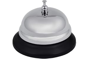 Iso trade 5869 metalowy dzwonek na stół, 8,5 x 6 cm, srebrny