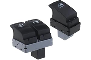 OTOTEC Juego de 2 Interruptores de Control de Elevalunas Eléctrico Delantero Izquierdo Derecho Compatible con Transporter T5 T6 7E0959855A Interruptor Regulador de Elevalunas Eléctrico Negro