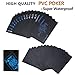 Produktbild joyoldelf Wasserfeste Spielkarten aus PVC Schwarze Pokerkarten Profi Premium Playing Cards, Geschenk für Kartenspieler Familienfest BBQ Spiel (Blau)