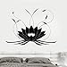 Produktbild guijiumai Blume Vinyl Wandtattoo Lotusblume Buddha Yoga Studio Meditieren Wandbild Wandaufkleber Yoga Wandaufkleber Home Dekorative Dekoration weiß M 113X71 cm