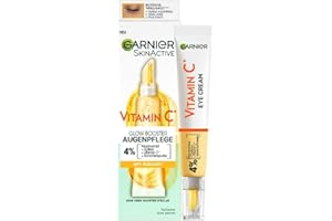 ‎GARNIER Garnier Vitamin C Anti-Müdigkeits Augencreme, Für eine strahlende und wache Augenpartie, Gegen Augenringe und Krähenfüße, Glow Booster Augenpflege, SkinActive, 1 x 15 ml