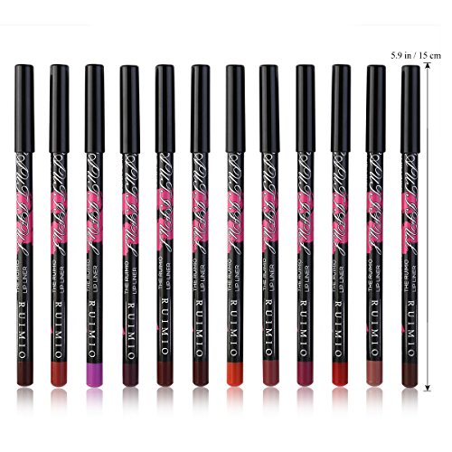 RUIMIO 12 Farben Lipliner Wasserdichtes Lip Liner Set 15cm Lippenkonturenstift - 6