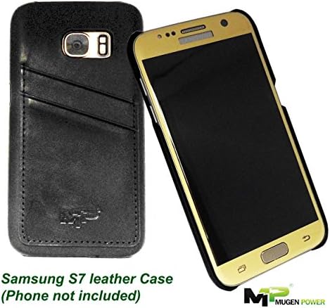 Samsung Galaxy S7 Leather Case, Mugen Power [Classic Series] Premium Genuine Real Leather Case Back Cover with card slots for Credit Card/ID Card [Ultra Slim] Black