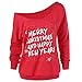 Produktbild Sannysis Damen Anker Weg von der Schulter Sweatshirt Pullover Tops Blusen Weihnachtspulli Sweater Pullover Merry Christmas Rentier Weihnachten Pulli