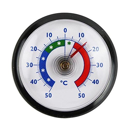 Rundes Bimetall Analog Klebe Khlschrankthermometer schwarz . Khlschrank Thermometer Temperatur Anzeige + / - 50 C .