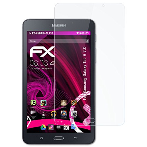 Samsung Galaxy Tab A 7.0 Glasfolie - atFoliX FX-Hybrid-Glass hartbeschichtete elastische 9H Kunststoffglas Folie