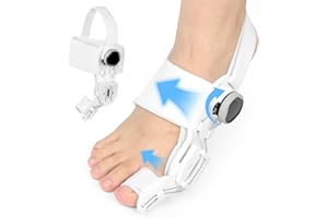 Fefod Correcteur Hallux Valgus, Hallux Valgus Boutons Orthese Corrective avec Molette Réglable Coussin Gel Doux pour Soulager, Orthèses pour Hallux Valgus Plaque De Fixation, Jour Et Nuit, Unisexe