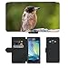 Produktbild PU Leder Wallet Case Folio Schutzhülle // M00314072 Butcherbird Australien Vogel fliegen // Samsung Galaxy A3 SM-A300 (not fit S3)