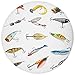 Produktbild Fevthmii Round Rug Mat Carpet,Fishing Decor,Several Fish Hook Equipment Objects Trolling Angling Netting Gathering Activity,Multi,Flannel Microfiber Non-Slip Soft Absorbent,for Kitchen Floor Bathroom