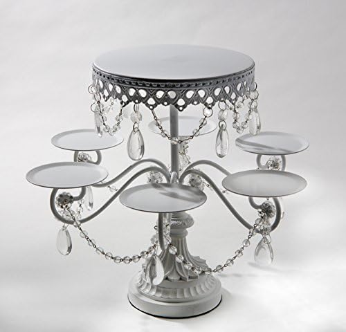 Opulent Treasures Rosebud 7 Plate Cupcake / Cake Tower (White) by Opulent Treasures