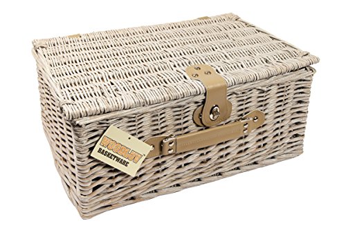 Elitehousewares - Cesta de mimbre para pícnic, 4 personas, con compartimento frigorífico y bolsa térmica para botellas