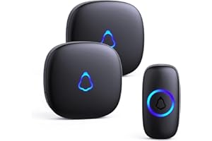 SECRUI Campanello Senza Fili da Esterno, Doorbell Wireless con 2 Ricevitori + 1 Pulsante, 58 Suonerie, 5 Livelli Volume 120 dB, LED, 300 m Lunga Portata per Casa,Appartamento Porta d’Ingresso