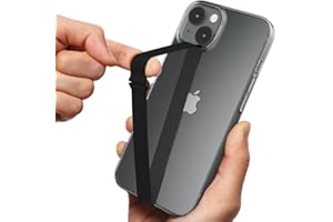 Sinjimoru Silikon Handy Halterung für Finger mit Clip, Handy Fingerhalter für Handyhülle iPhone Fingerhalter Phone Strap Fingerhalterung für iPhone & Android. Sinji Loop Clip 210 Schwarz