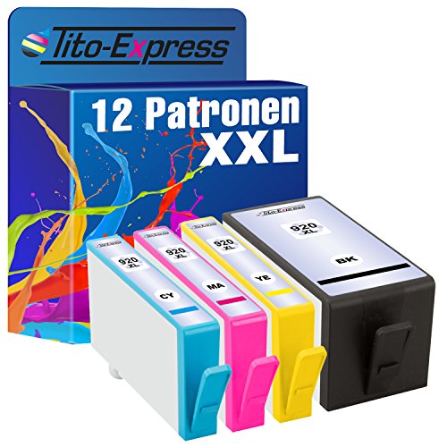 PlatinumSerie® 12x Druckerpatrone XXL für HP 920 XL C M Y K HP Officejet 6000 6000 Special Edition 6000SE 6000W 6000 Wide 6000 Wireless 6500 6500A 6500A Plus 6500 AIO 6500 Wide 6500 Wireless 7000 7000 Special Edition 7000SE 7000AiO 7000 Wide 7500A 7500A Wireless