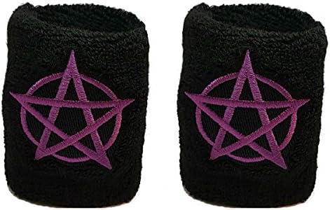 Igorbella 2Pairs Pentagram Star Terry Cloth Band Sportline Wrist Band Sweatband Running Badminton Wristband