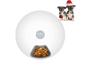 SKUKKY Automatischer Futterautomat Katze nassfutter mit LCD und Zeitschaltuhr,1-6 Mahlzeiten Automatischer Futterautomat Geeignetes Nass-Trockenfutter für Katzen, Hunde Kaninchen und andere Haustiere