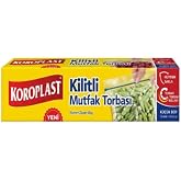 Koroplast K&uuml;&ccedil;&uuml;k Boy Kilitli Mutfak Torbası 12'li Set, Sızdırmaz ve Hava Ge&ccedil;irmez Gıda Saklama Poşeti 19x25 cm, BPA İ&ccedil;ermez, S