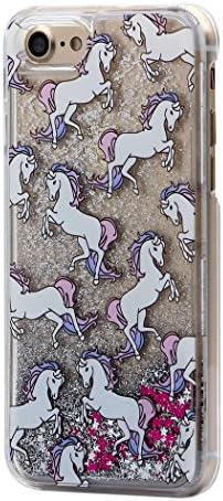 Hamyi iPhone 8/7 Case, Unicorn Pattern Glitter Shiny Star Love Dynamic Liquid Quicksand Hard Plastic Cover Skin for Apple iPhone 7 and iPhone 8 (4.7 inch Screen)(Silver Sand)