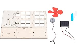 TNFEEON Molino de viento Casa de madera Juguete de experimento con energía solar para bricolaje Niños Niños Ciencia Juguete de experimento educativo
