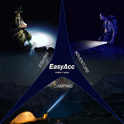 EasyAcc® Taschenlampe 3-in-1 mit Cree T6 LED Taschenlampe, Kopflampe mit Einstellbarem - 6