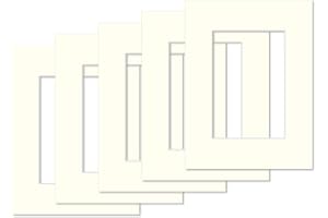 AlphaUVplus - 5 Stück - Passepartouts in Museumsqualität - 1,4mm stark - Creme Weiß - Außengröße: 28x35cm / für Foto: 18x24cm