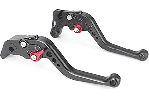 GZYF, leve della frizione e del freno corto, per YAMAHA YZF R6 2005 - 2011 / YZF R1 2004 2005 2006 2007 2008, colore rosso e nero