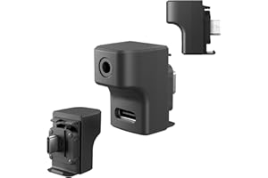 JOYSOG Adapter mikrofonowy 3,5 mm, zewnętrzny adapter mikrofonowy do Insta360 Ace/Ace Pro obsługuje ładowarkę typu C i port audio 3,5 mm