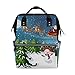 Produktbild coosun Weihnachtsmann in Schlitten mit Rentier Wickeltasche Rucksack, großes Fassungsvermögen muti-function Reise Rucksack