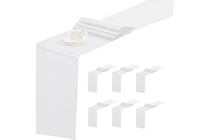 HASJOIN 6 Pack White Table Runner ,Satin Table Runners, 12x72 Inch Silk Table Runner for Wedding Party Birthday Banquet Table Decoration