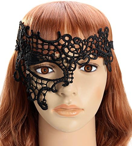 Starepe Women's Black Lace Masquerade Masked Ball Eye Mask