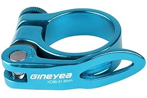 Mimoke Chiusura Sella o Morsetto reggisella Bicicletta con Leva a sgancio rapido per Mountain Bike (MTB) o Strada 31,8MM 34,9MM (Blu, 31,8MM)