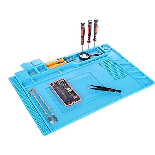 Preisvergleich Produktbild Lötmatte Silikonmatte 500 Hitzebeständige Magnetische Arbeitsmatte Arbeitsunterlage Reparatur Matte Soldering Mat Antistatisch für Lötpistolen, Heißpistolen - 45 x 30cm