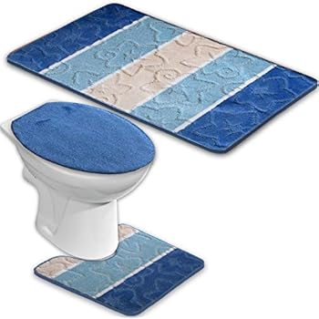 BADGARNITUR ORION 3-TEILIG BADMATTE, BAD SET BLAU STAND WC: Amazon.de