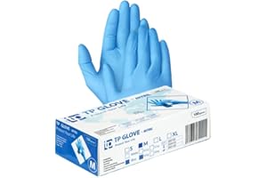 Gedikum Gants en nitrile non poudrés, sans latex, hypoallergéniques, pour aliments/médicaux, jetables, tailles S, M, L, XL (bleu/noir), lot de 1000 (bleu, XL)