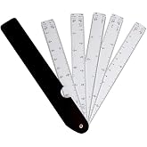 Voarge Fan type Scalimeter, Folding Rulers Plastic Scale Template Geometric Ruler Drawing Measuring Tool For Teaching Student