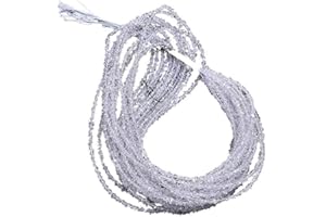 JAIPUR GEMS MART AAA+ klarer Herkimer Diamantquarz ungeschliffene facettierte Nuggets ~ 2mm-3mm Perlen 16inch Strang ~ seltener Diamantquarz Kristall Edelstein klare Perlen