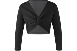 CHICTRY Boléro Enfant Fille Haut de Danse Classique Cache-Coeur de Ballet Blouson Manches Longues Gilet Cardigan Veste Manteau de Fête Cérémonie Mariage 2-12 Ans