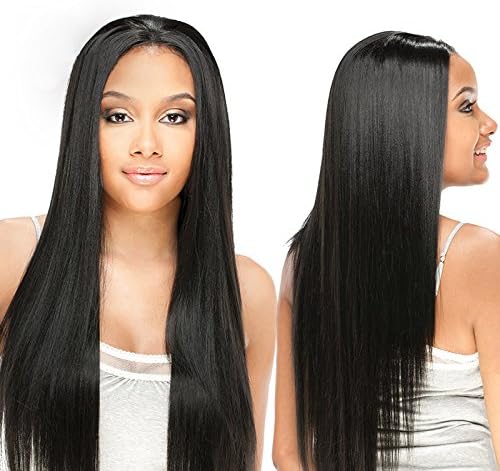 Full Lace Wig, Human Hair Straight, Elees Hair Virgin Hair, Wigs with Baby Hair (Natural Color) 180% Denisity 9A Grade 18inch with Straps and Combs