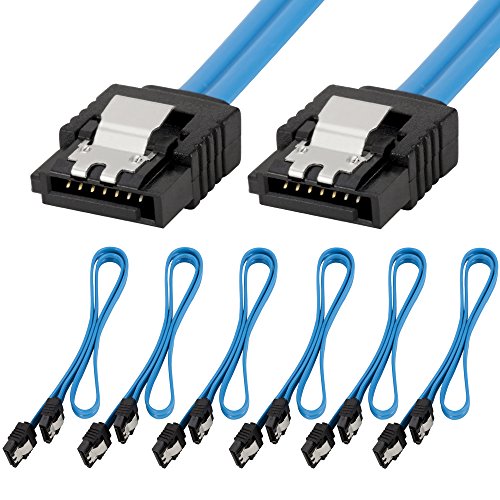 Witasm 6 Stück SATA III Kabel 6.0 Gbps Anschlusskabel HDD SSD Datenkabel mit gerade Stecker, 46cm(Balu)