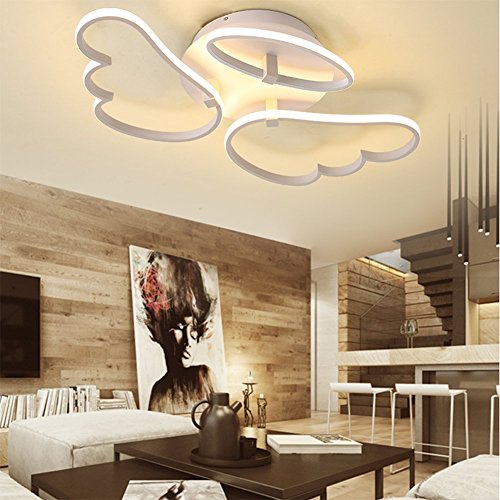 Zzatt LED Children's Bedroom Ceiling Light 3 Colours Modern Creative Cartoon Angel Metal Acrylic Lampshade Living Room kindergarten Eye Shield Table Lamp LED Light