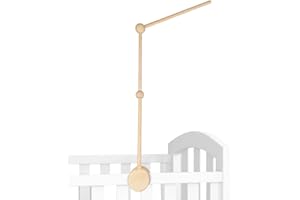 Tryslyn Support Mobile Bebe Bois Réglable, Suspendre pour Mobile, Idéal pour Lit de Bébé et Table à Langer, Suspension Carillons Éoliens et Décoration pour Chambre Fille et Garçon, (Non Crochet)